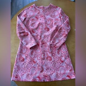 Pink and Red Paisley Long Sleeve Dress